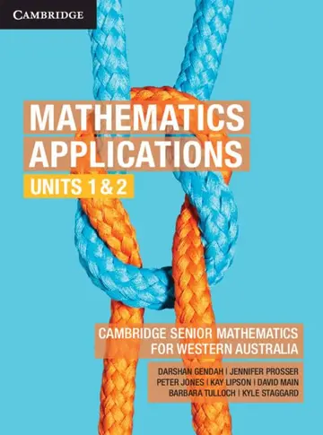 Cover of Mathematics Applications Units 1&2 for Western Australia