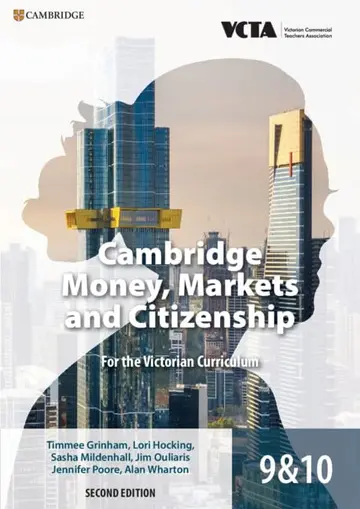 Cover of Cambridge Money, Markets and Citizenship for the Victorian Curriculum 9&10