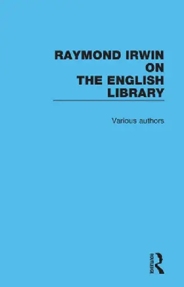Cover of Raymond Irwin on The English Library