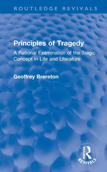 Cover of Principles of Tragedy