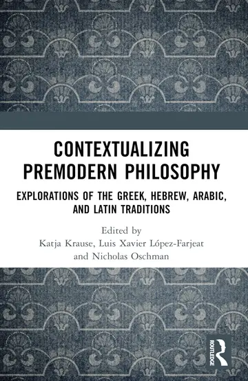 Cover of Contextualizing Premodern Philosophy