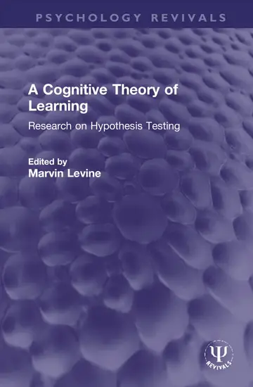 Cover of A Cognitive Theory of Learning