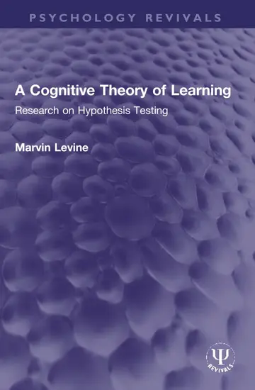 Cover of A Cognitive Theory of Learning