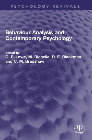 Cover of Behaviour Analysis and Contemporary Psychology