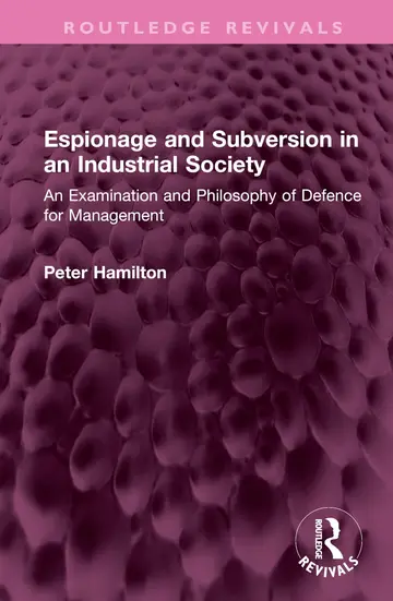 Cover of Espionage and Subversion in an Industrial Society