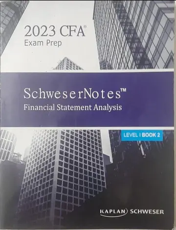 Cover of Schweser Notes financial statement Analysis