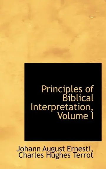 Cover of Principles of Biblical Interpretation, Volume I