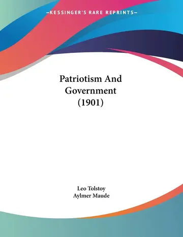 Cover of Patriotism and Government
