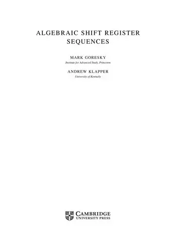 Cover of Algebraic Shift Register Sequences