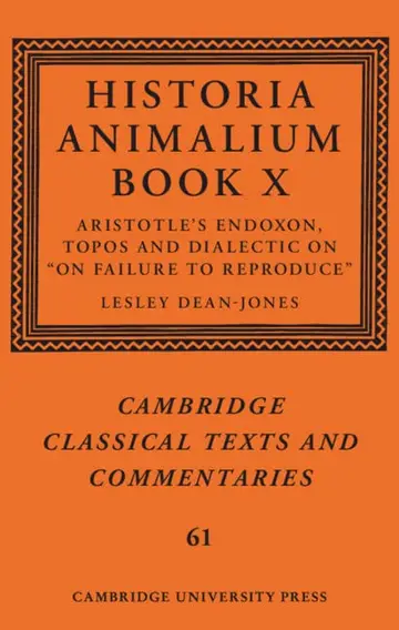 Cover of Historia Animalium Book X