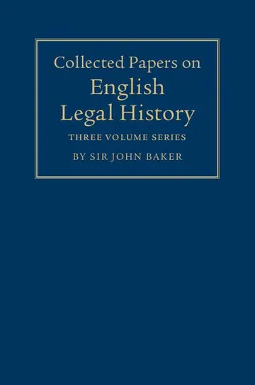 Cover of Collected Papers on English Legal History 3 Volume Set