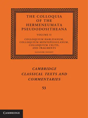 Cover of Colloquia of the Hermeneumata Pseudodositheana