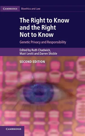 Cover of The Right to Know and the Right Not to Know