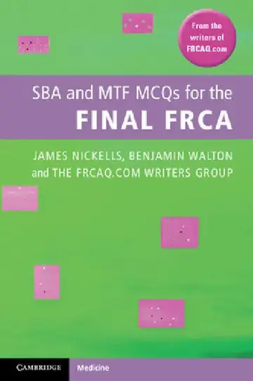 Cover of SBA and MTF MCQs for the Final FRCA