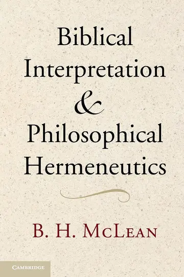 Cover of Biblical Interpretation and Philosophical Hermeneutics