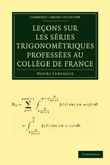 Cover of Lecons Sur Les Series Trigonometriques Professees Au College de France