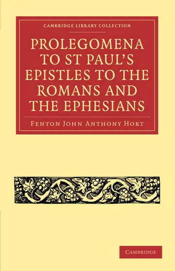 Cover of Prolegomena to St Paul's Epistles to the Romans and the Ephesians