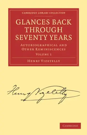 Cover of Glances Back Through Seventy Years