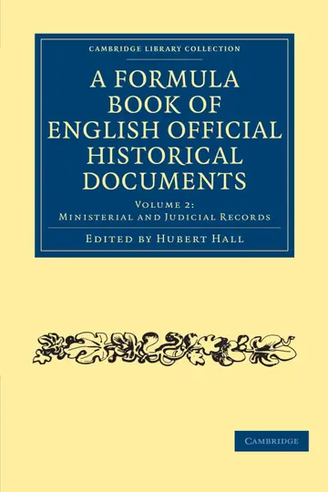 Cover of A Formula Book of English Official Historical Documents