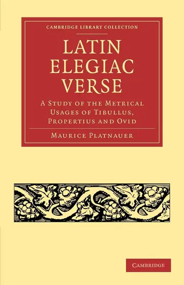 Cover of Latin Elegiac Verse