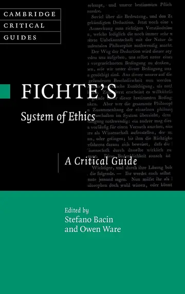 Cover of Fichte's System of Ethics