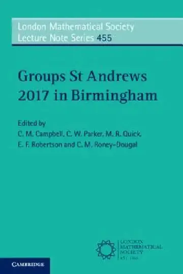 Cover of Groups St Andrews 2017 in Birmingham