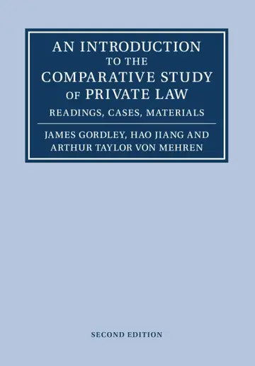 Cover of An Introduction to the Comparative Study of Private Law