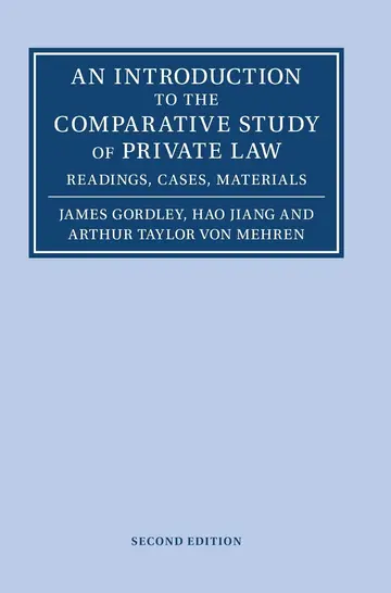 Cover of An Introduction to the Comparative Study of Private Law