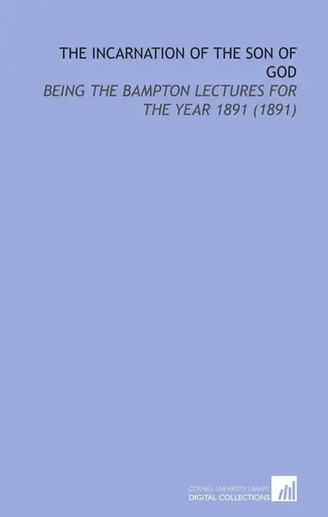Cover of The Incarnation of the Son of God