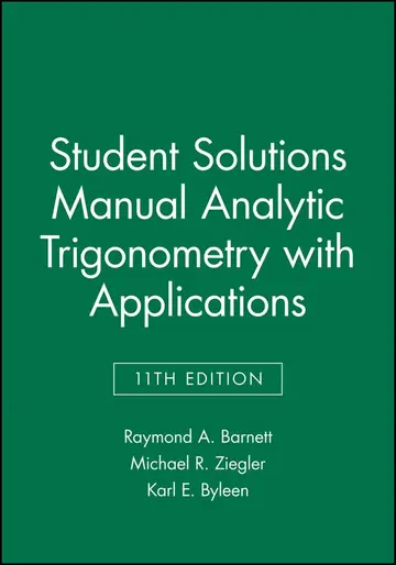 Cover of Student Solutions Manual Analytic Trigonometry with Applications