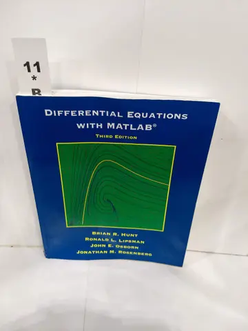 Cover of Differential Equations with MATLAB