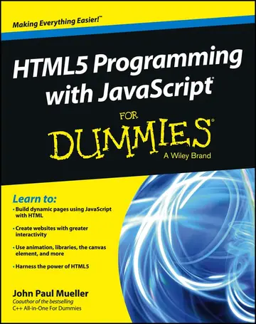Cover of HTML5 Programming with JavaScript for Dummies