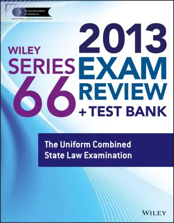 Cover of Wiley Series 66 Exam Review 2013 + Test Bank