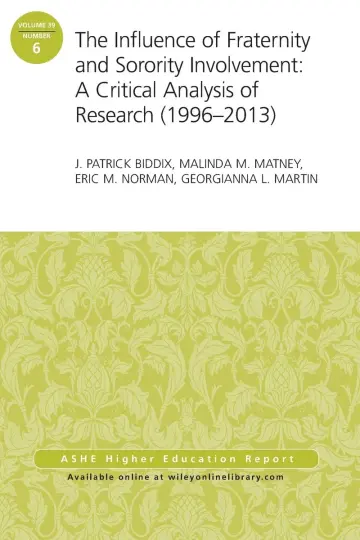 Cover of The Influence of Fraternity and Sorority Involvement