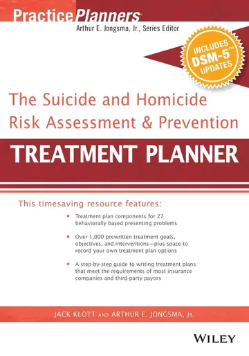 Cover of The Suicide and Homicide Risk Assessment & Prevention Treatment Planner, with DSM-5 Updates