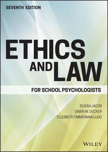 Cover of Ethics and Law for School Psychologists