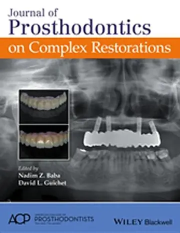 Cover of Journal of Prosthodontics on Complex Restorations