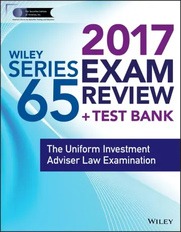 Cover of Wiley Series 65 Exam Review Text Bank 2017 the Uniform Investment Adviser Law Examination