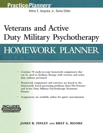 Cover of Veterans and Active Duty Military Psychotherapy Homework Planner, (with Download)