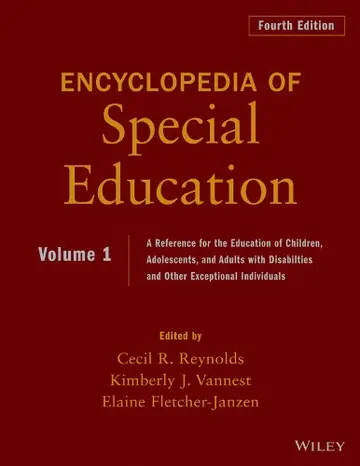 Cover of Encyclopedia of Special Education, Volume 1