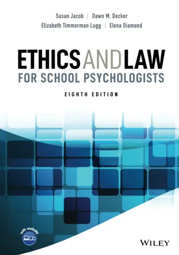 Cover of Ethics and Law for School Psychologists