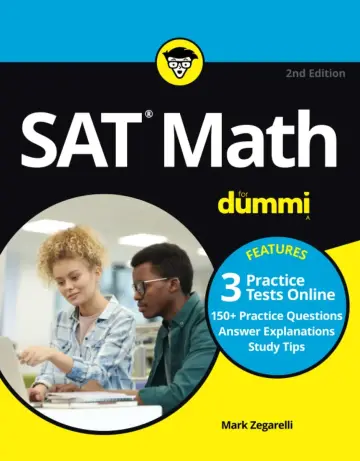 Cover of SAT Math for Dummies, 2nd Edition with Online Practice