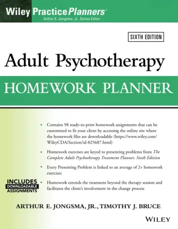 Cover of Adult Psychotherapy Homework Planner, 6Th Edition