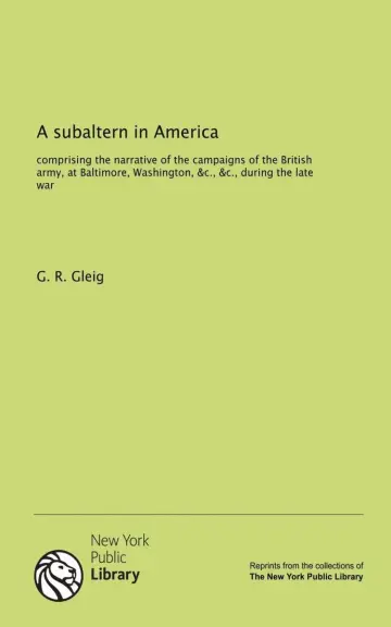 Cover of A subaltern in America