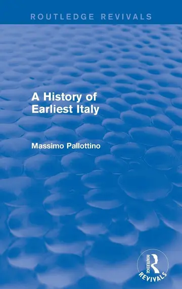 Cover of A History of Earliest Italy