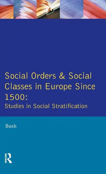 Cover of Social Orders and Social Classes in Europe Since 1500