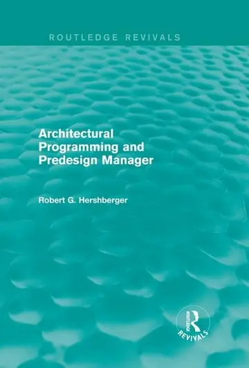 Cover of Architectural Programming and Predesign Manager