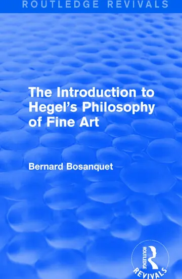 Cover of The Introduction to Hegel's Philosophy of Fine Art