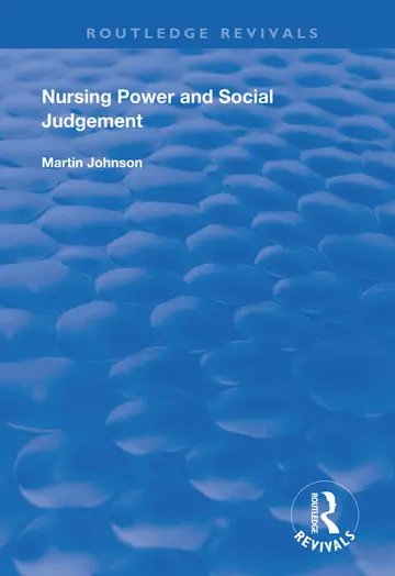 Cover of Nursing Power and Social Judgement