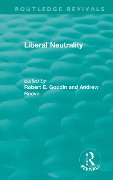 Cover of Liberal Neutrality